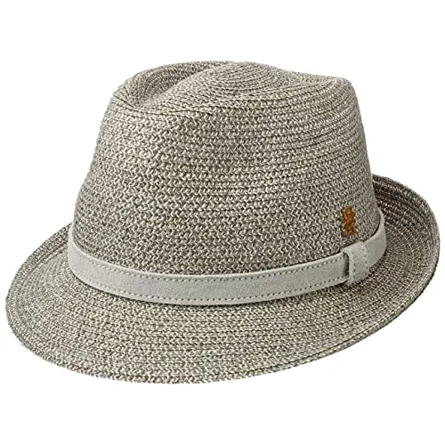 Mayser Zechbauer Trilby Hut Hanf Leinen UV-Schutz Ledergarnitur Made in EU Herren Sommer grau 57 cm