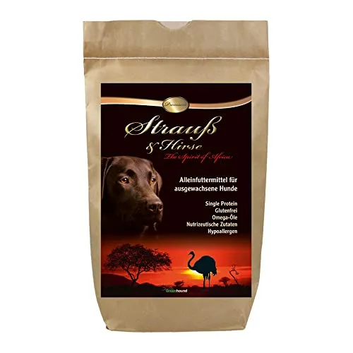 Schecker Trockenfutter - Strauß & Hirse Premium - Strauss - hypoallergen - für Junghunde - Adult und Seniorhunde - 3 kg
