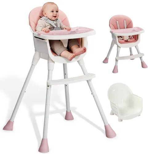 FCH Hochstuhl Baby Rosa mit abnehmbarem Tablett