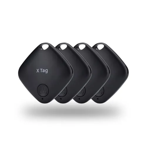NK Air Tag Smart Pack 4 – Ortungsgerät, kompatibel mit Apple, Objektfinder, Bluetooth (Android funktioniert Nicht), Auto, Geldbörse, Koffer, Kinder, 4 Stück (Schwarz)