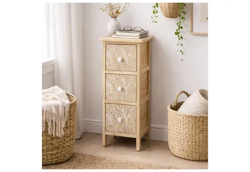 HTI-Living Kommode Melia mit 3 Schubladen im Blätter-Design