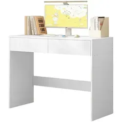 Schreibtisch,, Weiß, Holzwerkstoff, 100x73.5x40 cm, Arbeitszimmer, Schreibtische, Computertische