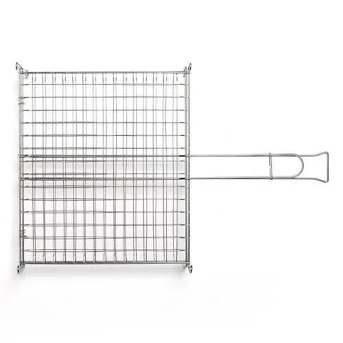 MasterCook Grillrost aus Edelstahl, klappbar, für Holzgrill, Kamin und BBQ, Zubehör für Grill, Fisch, Grill, Hochtemperaturbeständig