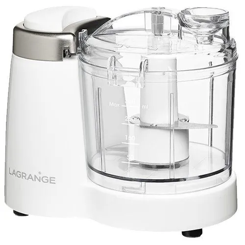 LAGRANGE Mini-Zerkleinerer 629001 – 0,35 l, 120 W, Weiß - Universalzerkleinerer mit 350 ml Kapazität, ideal für schnelle Zubereitung. Ölkanal zum Verfeinern von Saucen ohne Öffnen des Geräts.