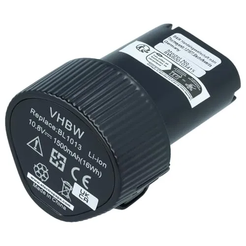 vhbw Akku kompatibel mit Makita DF330DWLX, JR100DWE, DF330DWE, JV100, DF330, DF330D, DF030DWX Werkzeug (1500 mAh, Li-Ion, 10,8 V)