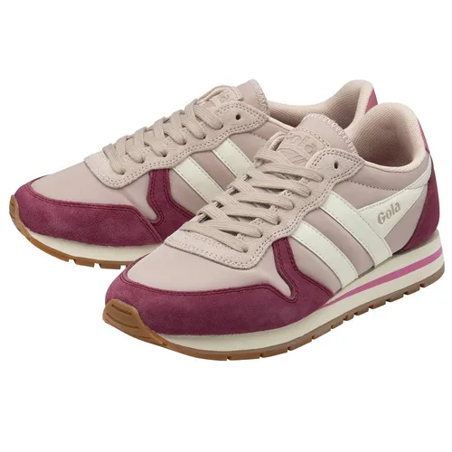 Gola Daytona Chute Sneaker für Damen – Rose/Cerise/Off White (DK) 38 - Freizeitschuhe & Sneaker für Damen, 90er-Jahre-Retro-Design mit hochwertigem Nylon und Wildleder für Langlebigkeit und Komfort, ideal für aktive Tage.