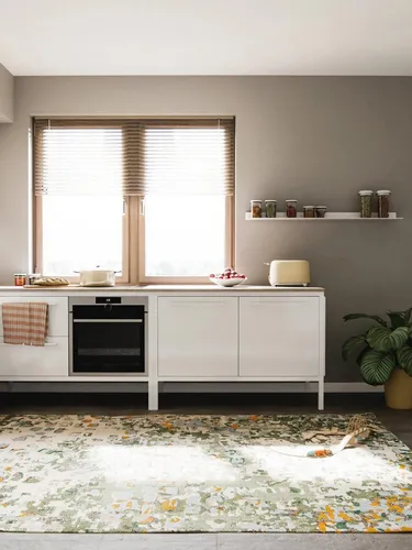 benuta Teppich Casa, rechteckig, Höhe: 11 mm, Teppich Wohnzimmer, Esszimmer, Schlafzimmer, Flur, Farbenfroh, Retro