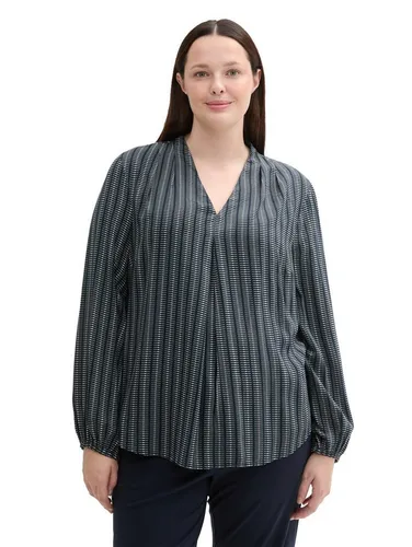 TOM TAILOR PLUS Langarmbluse mit Muster in Blau