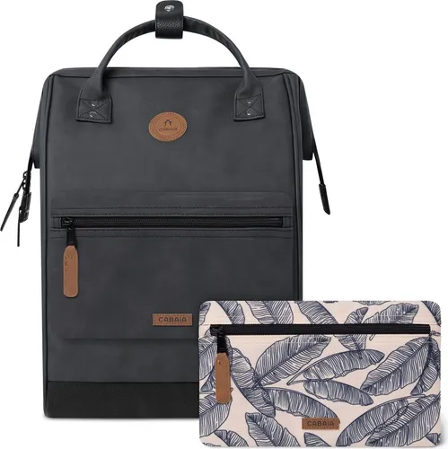 CABAIA Rucksack Adventurer Large - Nachhaltiger Rucksack aus 100% recyceltem Polyester mit abnehmbaren Vortaschen und gepolstertem Laptopfach für 15 Zoll, ideal für Abenteuer und den Alltag.