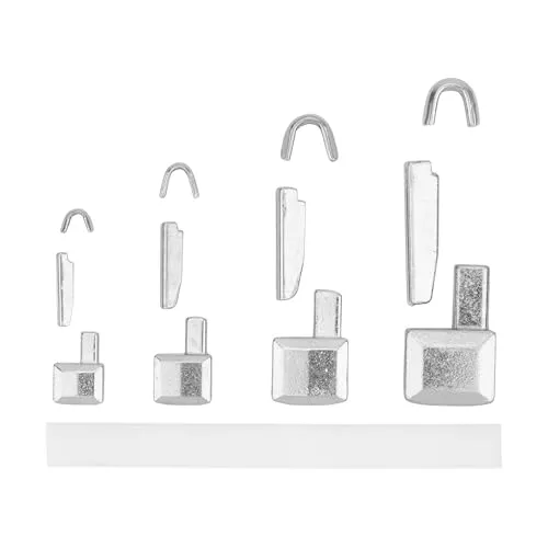 Reißverschluss Reparatur Set, Größe 3 + 5 + 8 + 10, alle RV Größen enthalten, Endstücke oben + unten, Ersatz Zubehör für Reißverschlüsse mit Metallzähnen, RV Stopper für oben + unten, Zip Size #3-10