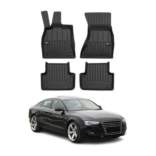 OMAC Auto-Fußmatten für Audi A5 8TA Sportback (2009-2017) – Schwarz, 4-teilig - Hochwertige, rutschfeste Fußmatten aus TPE für Audi A5 8TA Sportback. Wasserfest und leicht zu reinigen, idealer Schutz für den Innenraum.