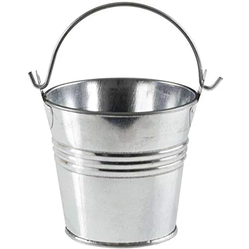 Zinkeimer Metalleimer Blecheimer verzinkt Eimer 5l 7l 10l 12l 16l Garteneimer Ascheeimer Wassereimer Silber Verschiedene Größen für Bauarbeiten Robust (16L)