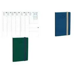 Quo Vadis Buchkalender Pre 16 - 16 Monate Planung für 2026 - Kalender mit einzigartiger halbstündlicher Aufteilung von 08.00 bis 21.00 Uhr, ideal für effizientes Zeitmanagement. Mit Gummizug, Innentasche und farbigen Landkarten.