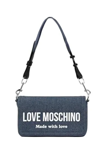 Love Moschino Denim Tasche Damen Blau - Stylische Handtasche aus hochwertigem Denim, ideal für jeden Anlass. Mit ihrem klassischen Design und der vielseitigen Farbgebung ist sie ein perfektes Accessoire für modebewusste Frauen.