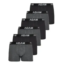 ADAM JEANS Boxershorts Herren Boxershorts aus extra weicher 100% Baumwolle Trunks Men Boxer-1 (6-St., 2er Set, 6er Set, 8er Set, 10er Set, 12er Set) Boxershorts Herren Boxer Shorts Männer Unterhosen Trunks Underwear silberfarben XXL
