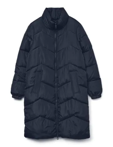 Vero Moda Maxikleid VMLIGARIO COAT BOO M (38) - Stylisches Maxikleid in Navy Blazer, ideal für vielseitige Anlässe, aus recyceltem Polyester für ein nachhaltiges Tragegefühl.