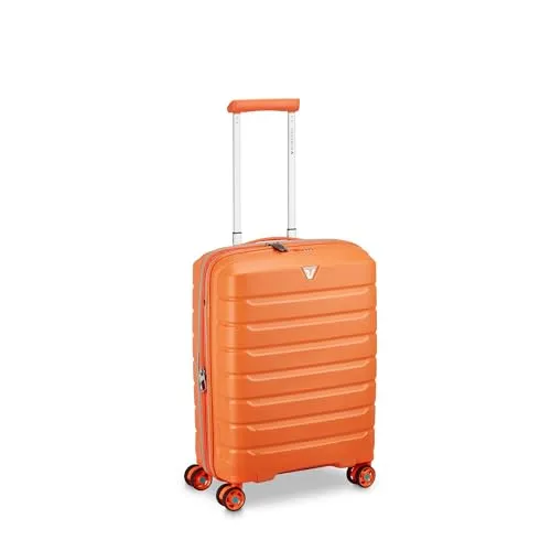 Roncato B-Flying 4 Rollen Kabinentrolley 55 cm - apricot orange, stilsicher mit Dehnfalte und TSA-Schloss für mehr Gepäckvolumen und Sicherheit