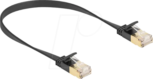 DELOCK 80343 - Patchkabel Cat.6a mit Cat.7 Rohkabel U/FTP 0,3 m schwarz