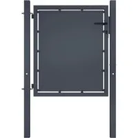 vidaXL Gartentor Stahl 100×100 cm Anthrazit – Robustes Design - Gartentor aus langlebigem Stahl für optimalen Schutz und Privatsphäre, inkl. Pfosten, stabilen Scharnieren sowie Schloss und Griff. Ideal für Ihren Garten oder Terrasse.