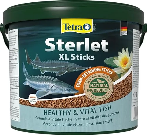 Tetra Pond Sterlet XL Sticks - Fischfutter für größere im Teich lebende Sterlets und Störe, berücksichtigen das natürliche Fressverhalten, 5 L Eimer