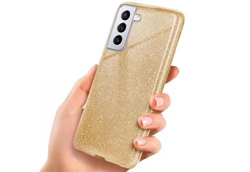 ONEFLOW Handyhülle für Samsung Galaxy S21 Plus Glitzer Hülle Glitter Case Gold 6,7 Zoll, Hülle Glitzernd Dünne Schutzhülle mit Kameraschutz Frauen Glitzerhülle