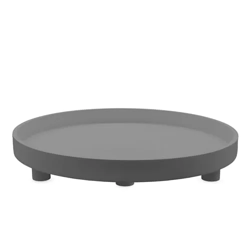 XL Dekotablett rund auf Füßen 38 x 6 cm von Spetebo