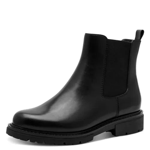 Jana Damen 8-25700-45 Chelsea-Stiefel, Black, 38 EU - Wanderschuhe mit H-Weite für breite Füße, aus hochwertigem Leder für höchsten Tragekomfort und elegantes Design – perfekt für jeden Anlass.