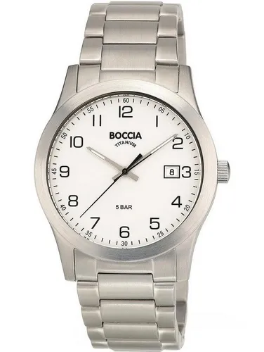 Boccia Herren Analog Quarz Uhr 3619-01 - Armbanduhr für Herren mit titan-gehäuse, hautfreundlich und antiallergisch. Präzises Quarzwerk und 5 bar wasserdicht – ideal für den Alltag.