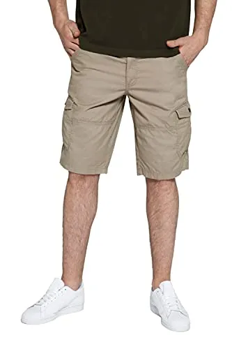 STHUGE Große Größen Herren Regular Fit Cargo Bermuda, Sand Drift, 66 - Herren-Shorts mit zwei verschließbaren Schenkeltaschen und Gürtelschlaufen, ideal für bequeme Freizeitoutfits und Outdoor-Aktivitäten.