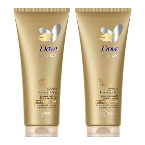 Dove Selbstbräunungslotion Summer Revived für Mittlere und Dunkle Hauttypen, 2x 200ml