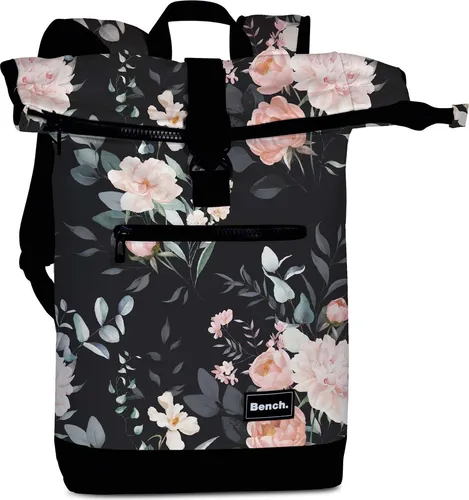 BENCH Rucksack hydro Rolltop, bunt/schwarz, 20 Liter - Daypack mit wasserdichtem Material und flexiblem Rolltop-Hauptfach, ideal für Schule, Arbeit oder Reisen. Gepolsterte Schultergurte sorgen für hohen Tragekomfort.