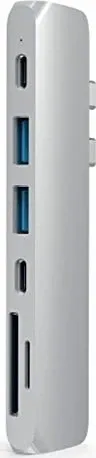 Satechi Aluminium Type-C Pro Hub Adapter für MacBook Pro 2016/2017 - USB-Hub mit 2 USB 3.0-Anschlüssen, HDMI und Thunderbolt 3 für vielseitige Konnektivität und optimales Arbeiten.