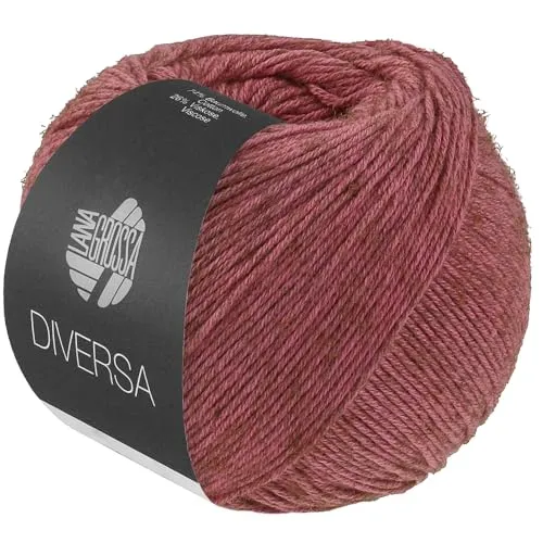 LANA GROSSA Diversa | Leichtes Baumwoll-Mischgarn mit zartem Melange-Effekt | Handstrickgarn aus 74% Baumwolle & 26% Viskose | 50g Wolle zum Stricken & Häkeln | 210m Garn FB 32
