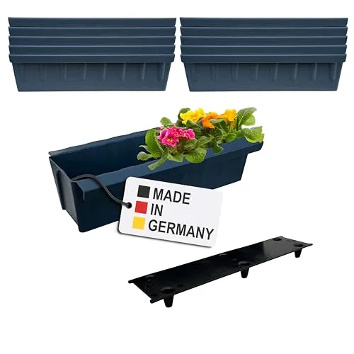 Paletten Blumenkasten 10x Anthrazit - Eleganter Pflanzkasten für drinnen und draußen - Garten-Zubehör: Set mit 10 rechteckigen Blumenkästen in Anthrazit, ideal für diverse Pflanzenarten. Inklusive Bewässerungsmatte für optimale Pflege.