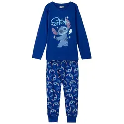 STITCH Langer Pyjama-Set für Kinder, Unisex, dunkelblau, 8 Jahre - Schlafanzüge für Jungen mit lustigem Stitch Design, bequem und weich für entspannte Nächte. Ideal für Disney-Fans, die Komfort und Stil schätzen.