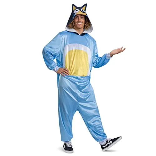 Disguise Bluey Bandit Kostüm, offizielles Bluey Dad Kostüm und Kopfbedeckung, Einheitsgröße L/XL (42-46), Bandit, Large/XL (42-46)