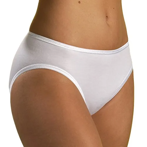 HERMKO 1031 Damen Midi Slip aus 100% Bio-Baumwolle, Unterhose ab Fabrik, Farbe:weiß, Größe:36/38 (S)
