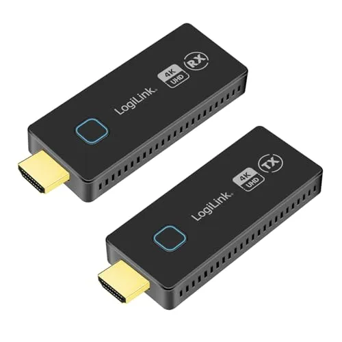 LogiLink HDW0102 - Kompaktes HDMI-Übertragungs-Set - DP-HDMI-Adapter mit drahtloser Übertragung bis 30m, unterstützt 4K@60Hz für brillante Bildqualität und nahtlosen Audio-Genuss.