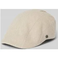 bugatti Flat Cap Leinen Kopfbedeckung beige|gelb 57 - Hochwertige Mütze aus 50% Leinen und 30% Baumwolle, ideal für stilvolle Sommerlooks. Perfekte Passform mit Größe 57.