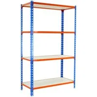 PROREGAL Schwerlastregal Mid Muli 150 x 110 x 30 cm - 200 kg Traglast - Robustes Steckregal mit 4 Fachböden, ideal für Werkstatt und Lager. Hohe Traglast von bis zu 200 kg pro Ebene und einfache Montage für maximale Flexibilität.