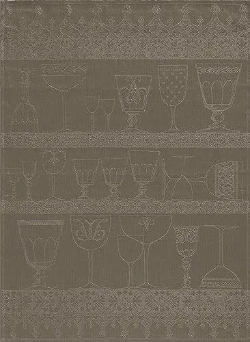 Le Jacquard Français Gläsertuch Cristal Poivregris 60x80 cm in braun von Le Jacquard Français