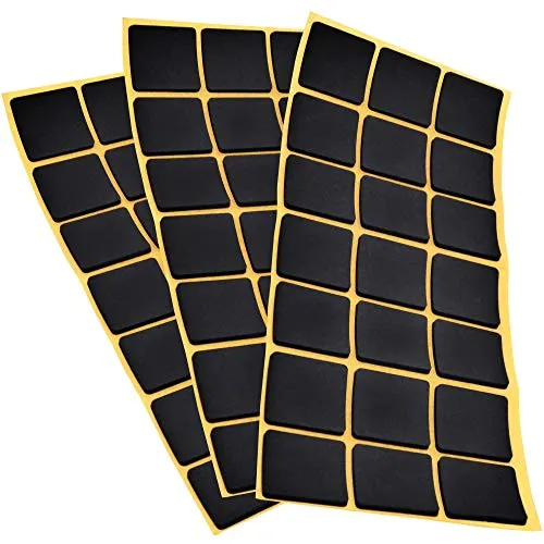Adsamm® / 63 x Selbstklebende Antirutsch Pads aus EPDM Zellkautschuk / 30x30 mm/Schwarz/Quadratisch / 2.5 mm Starke Anti-Rutsch-Gleiter