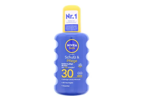 NIVEA SUN Schutz & Bräune Sonnenspray LSF 30 - Sonnenschutzmittel, wasserfest mit Pro-Melanin-Extrakt für eine natürliche Bräune, ideal für alle Hauttypen und perfekt für den ganzkörperlichen Schutz.
