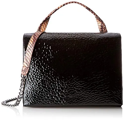 BREE Schultertasche Issia 2, Black - Schultertasche aus echtem Leder mit abnehmbarem, verstellbarem Umhängegurt und praktischem Reißverschlussfach, ideal für stilvolle Aufbewahrung.