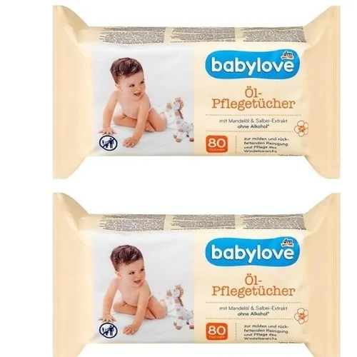 Babylove Ölpflegetücher 2x80 tücher