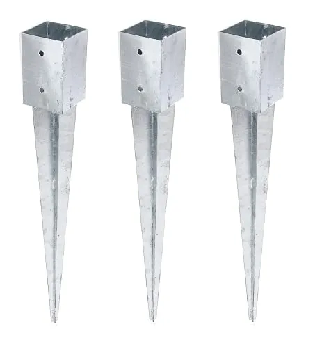 Alberts 211424 Einschlag-Bodenhülse für Vierkantholzpfosten - Anker für Holzpfosten, feuerverzinkt und langlebig, ideal für stabile Konstruktionen im Garten oder auf der Terrasse.