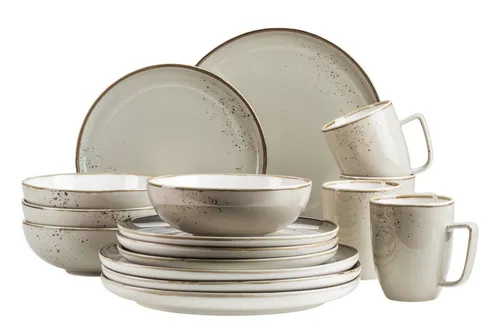 MÄSER Kombiservice Pintar (16-tlg), 4 Personen, Porzellan in grau von Mäser