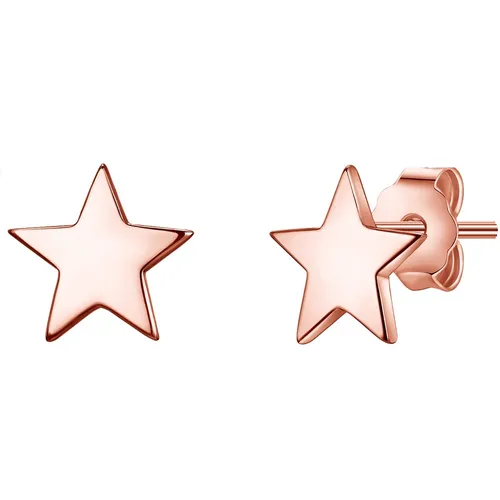 Glanzstücke München Damen-Ohrstecker Stern - Rosévergoldete Sterling Silber 925 - Ohrringe für Damen aus hochwertigem, rosévergoldetem Sterlingsilber mit hochglanzpolierter Oberfläche. Perfekt, um jemandem zu sagen:
