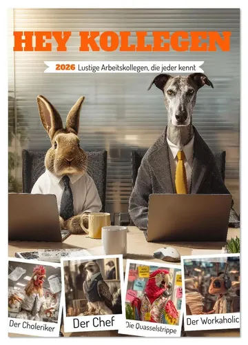 Mb Fotografie | Lustiger Tierkalender für Kollegen - Kalender mit 14 Seiten, 1. Edition 2025, witzige Motive über Arbeitskollegen, ideal für Büro und Home Office, herausgegeben von Calvendo.