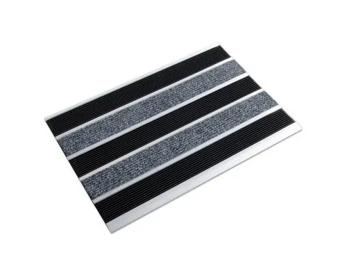 Floordirekt Fußmatte Edelstahlmatte Select Mat Ribbed Textil+Gummi, 2 Größen, Rechteckig, Höhe: 12 mm